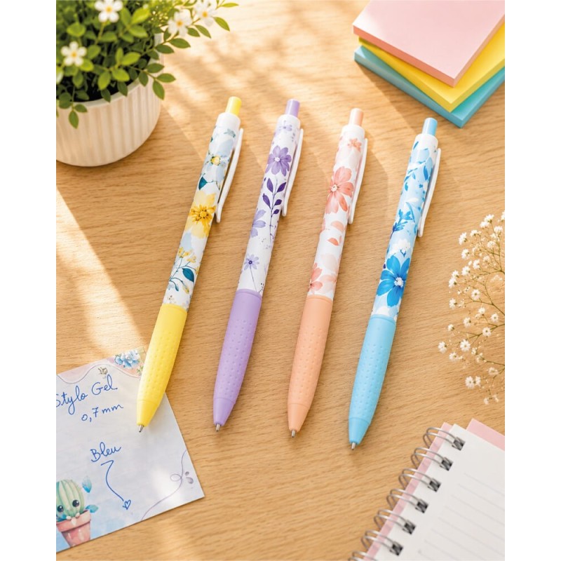Stylo Gel fleurie