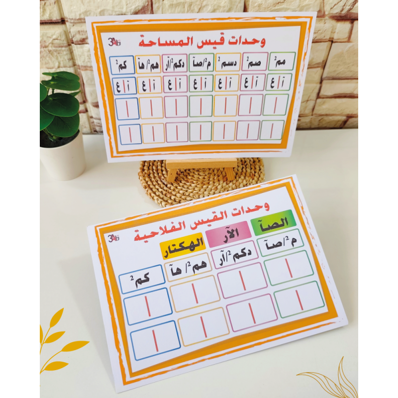 جدول قيس المساحة